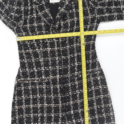Abercrombie & Fitch Womens Black Tweed Check Blazer XS Petite