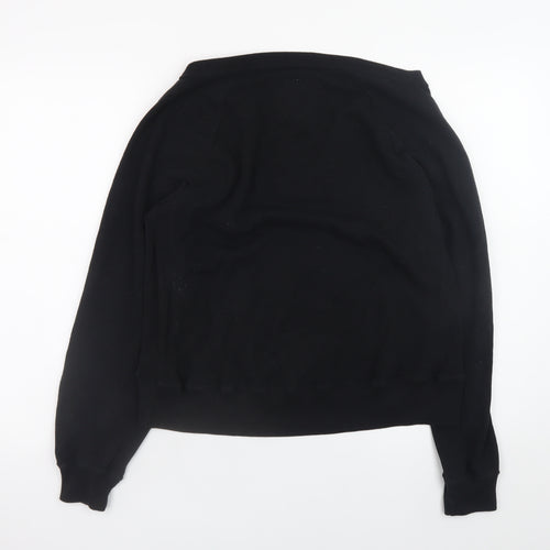 Hollister Women Black Small Pullover Sweatshirt Embroidered Logo
