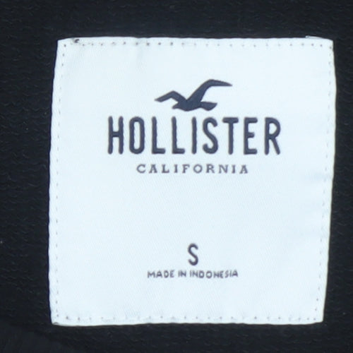 Hollister Women Black Small Pullover Sweatshirt Embroidered Logo