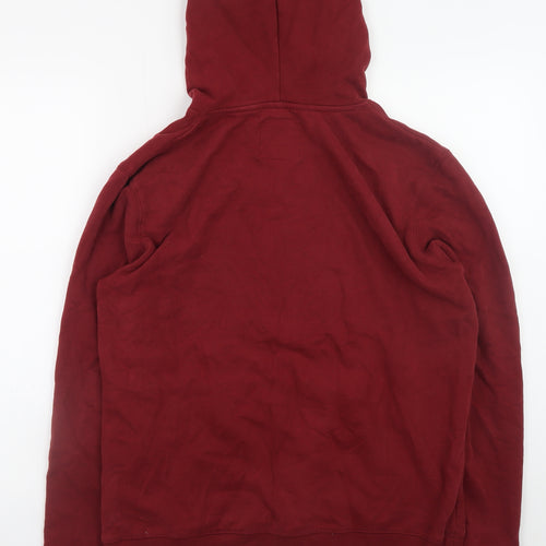 Meraki Men's Red Pullover Hoodie Size L Fleece Cotton Blend