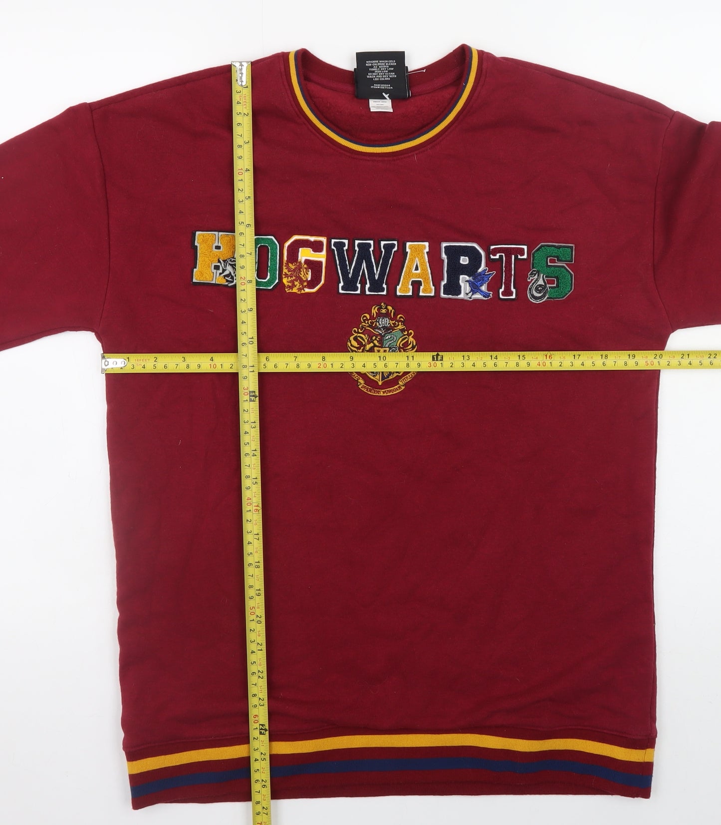Harry Potter Men's Red Hogwarts Embroidered Sweatshirt Size S