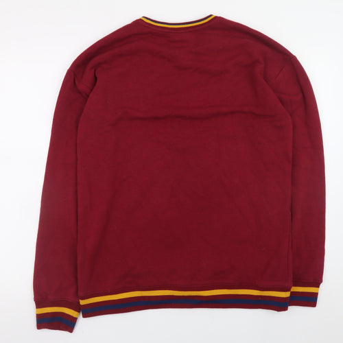 Harry Potter Men's Red Hogwarts Embroidered Sweatshirt Size S