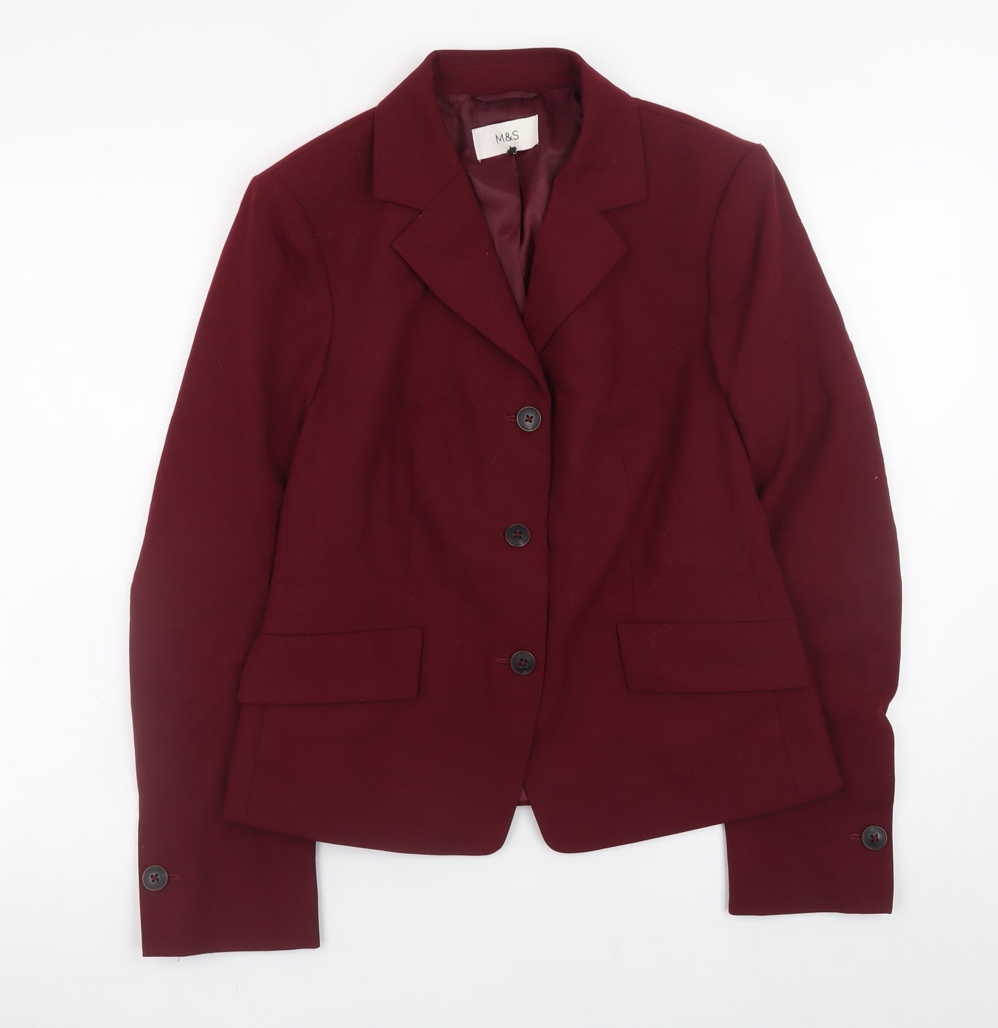 Marks and Spencer Womens Red Blazer Jacket Size 10 Classic Formal Workwear