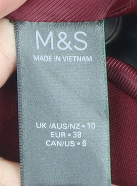 Marks and Spencer Womens Red Blazer Jacket Size 10 Classic Formal Workwear