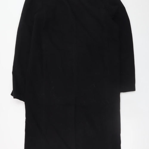 H&M Women's Black XS Long Button Overcoat Classic Style