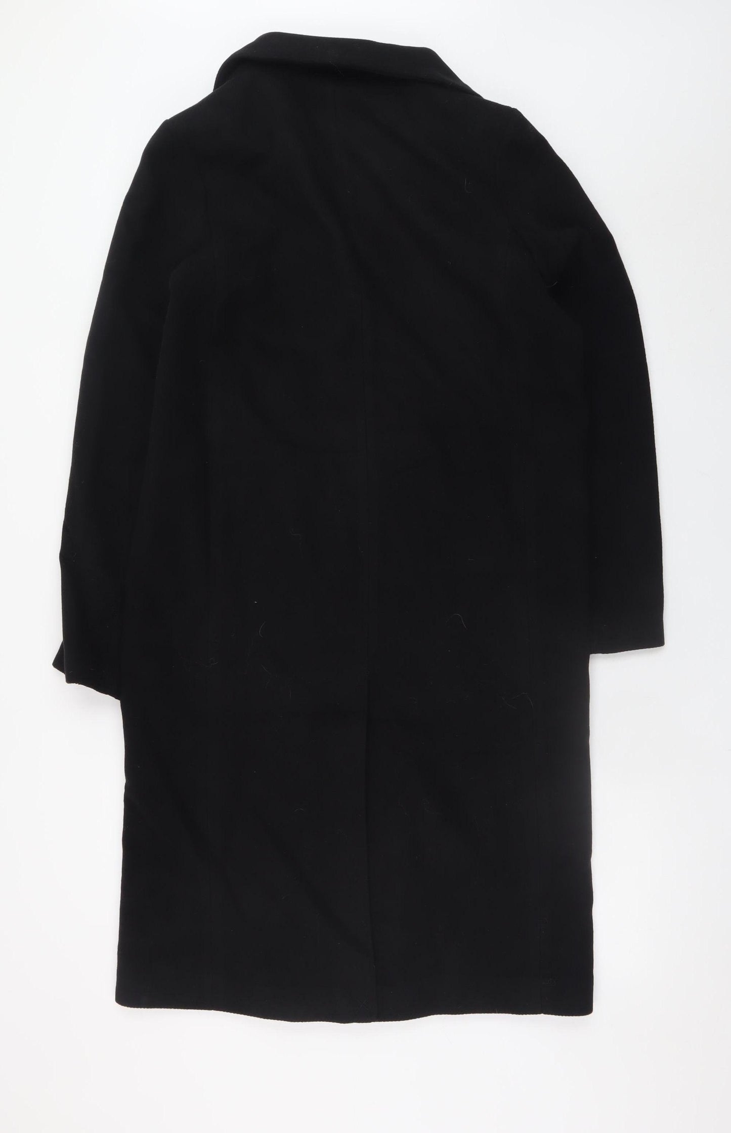 H&M Women's Black XS Long Button Overcoat Classic Style