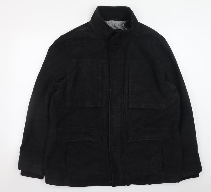 Marks and Spencer Men’s Black Wool Blend 2XL Overcoat Jacket
