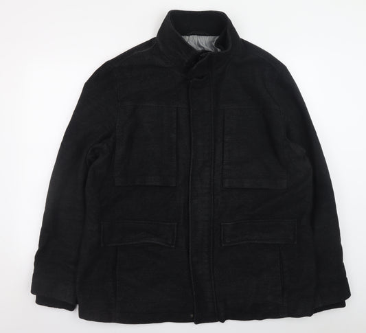 Marks and Spencer Men’s Black Wool Blend 2XL Overcoat Jacket