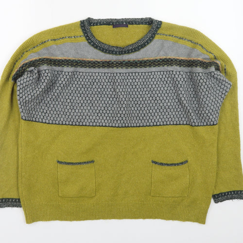 Promod Women’s Green Grey Wool Blend Pullover Jumper Size L