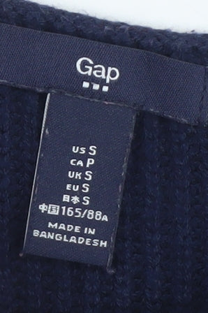Gap Women’s Blue Striped Cotton Boat Neck Jumper Size S