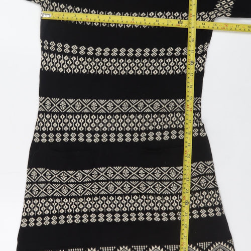 Monsoon Women’s Black Fair Isle Knit Shift Dress Size S