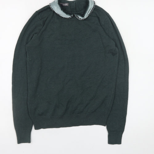 Laura Ashley Women's Green UK 8 Jumper with Velvet Collar