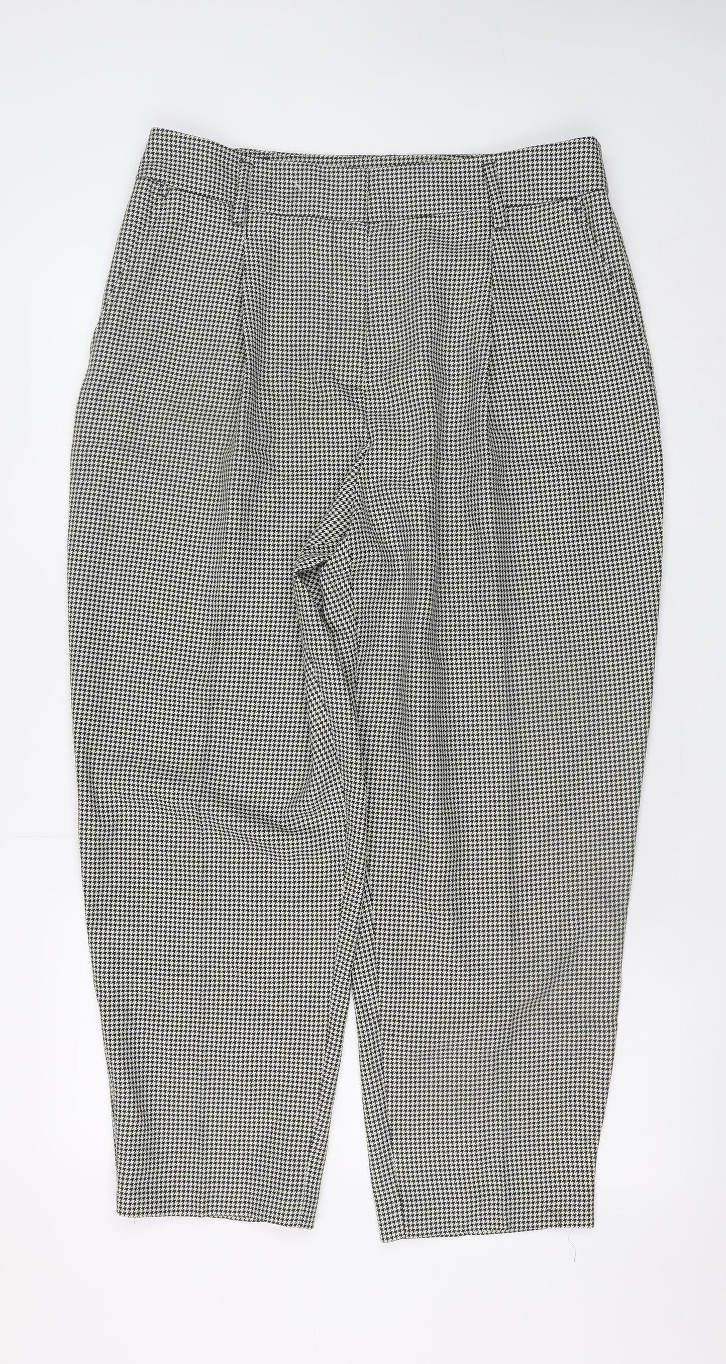 George Women's Black & White Check Trousers Size 16 Classic Fit