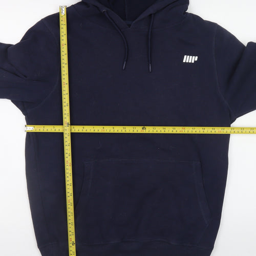 MyProtein Men’s Blue Pullover Hoodie L Regular Fit Gym Fleece