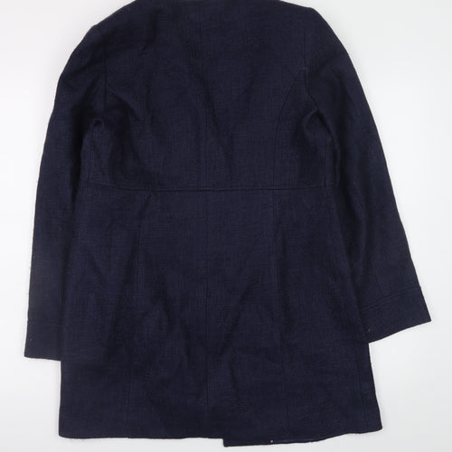 Cordings Womens Blue Wool Tweed Mid-Length Coat Size 12