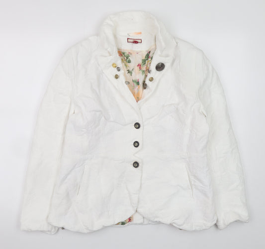Joe Browns Womens White Cotton Blazer Jacket Size 16 Regular