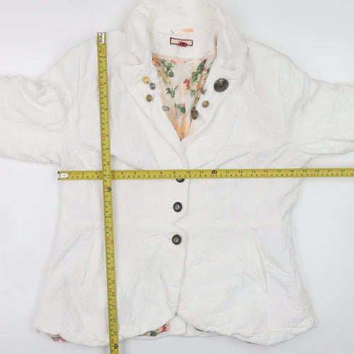 Joe Browns Womens White Cotton Blazer Jacket Size 16 Regular