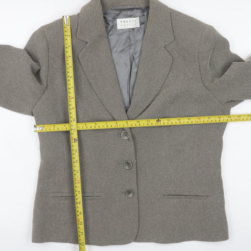 Precis Petite Women’s Grey Buttoned Blazer Jacket Size 14