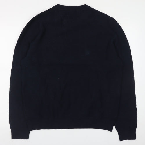 Marks and Spencer Men’s Blue Cotton Blend Crew Neck Jumper L