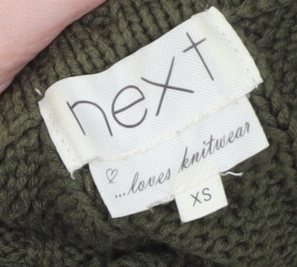 Next Women’s Green Cable Knit Roll Neck Cape XS