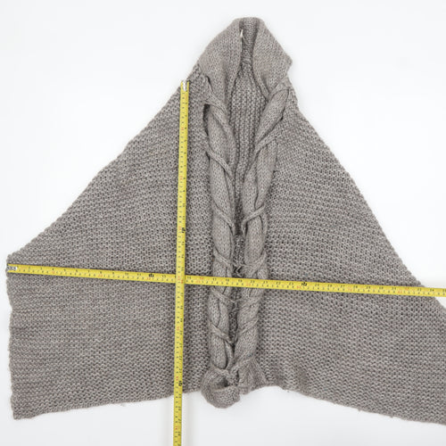Mango Women Grey Chunky Knit Wool Acrylic Cape Jumper One Size