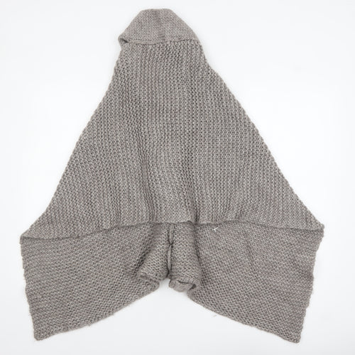 Mango Women Grey Chunky Knit Wool Acrylic Cape Jumper One Size
