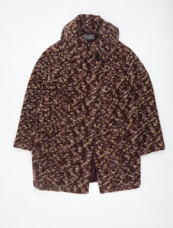 Marks and Spencer Per Una Women’s Brown Size 14 Wool Blend Overcoat