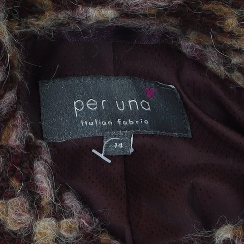 Marks and Spencer Per Una Women’s Brown Size 14 Wool Blend Overcoat