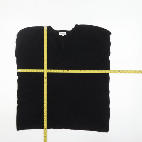 Odemai Womens Black Sleeveless V-Neck Button Cardigan XS