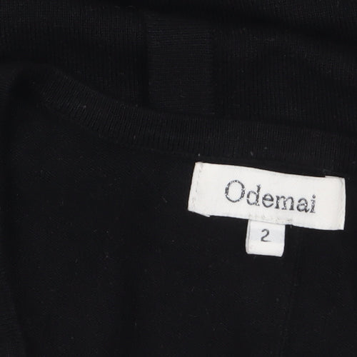 Odemai Womens Black Sleeveless V-Neck Button Cardigan XS