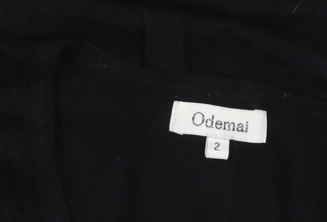 Odemai Womens Black Sleeveless V-Neck Button Cardigan XS