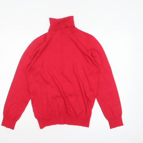 Papaya Women Red Roll Neck Long Sleeve Jumper Size 16