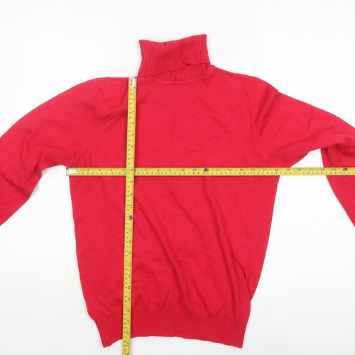 Papaya Women Red Roll Neck Long Sleeve Jumper Size 16