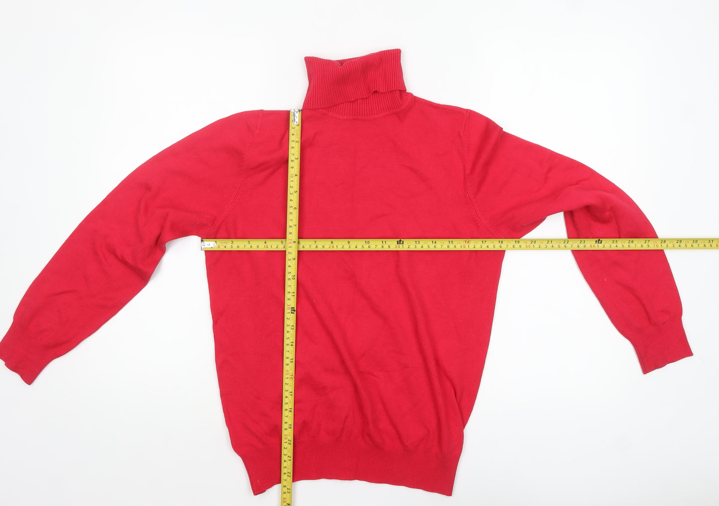 Papaya Women Red Roll Neck Long Sleeve Jumper Size 16