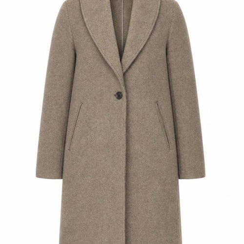 Abercrombie & Fitch Womens Beige Wool Long Overcoat XS