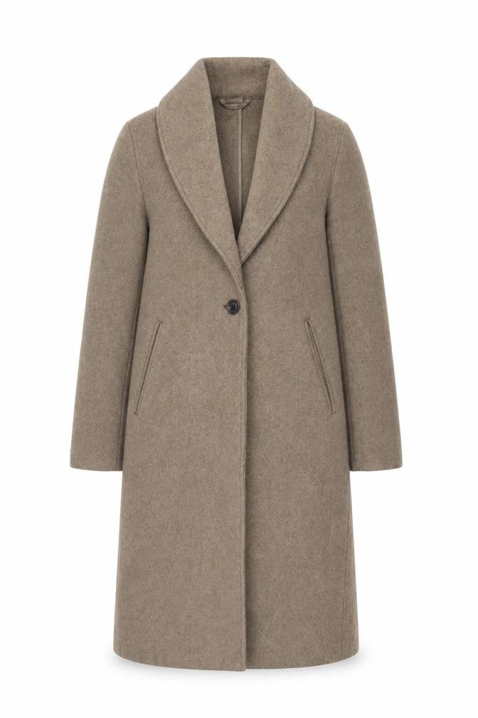 Abercrombie & Fitch Womens Beige Wool Long Overcoat XS