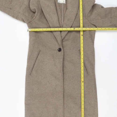 Abercrombie & Fitch Womens Beige Wool Long Overcoat XS