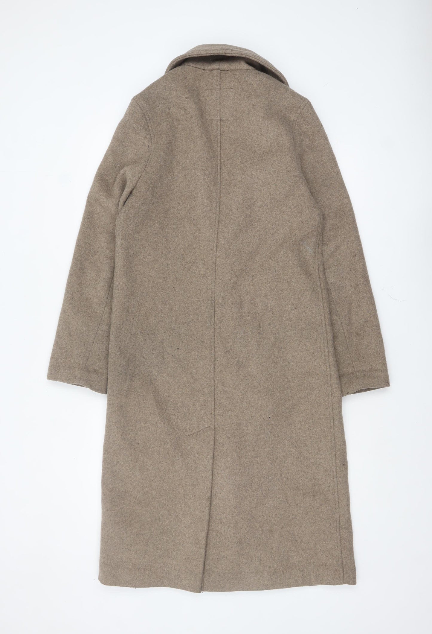 Abercrombie & Fitch Womens Beige Wool Long Overcoat XS