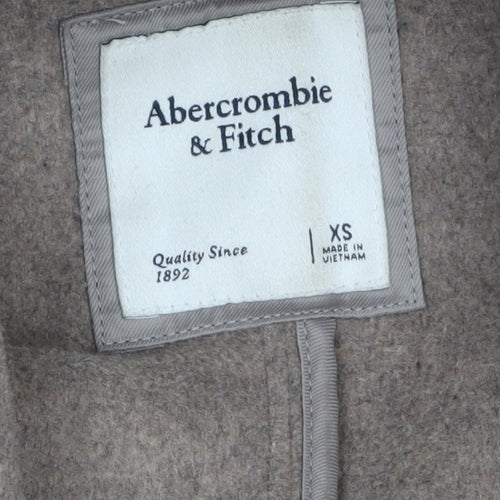 Abercrombie & Fitch Womens Beige Wool Long Overcoat XS