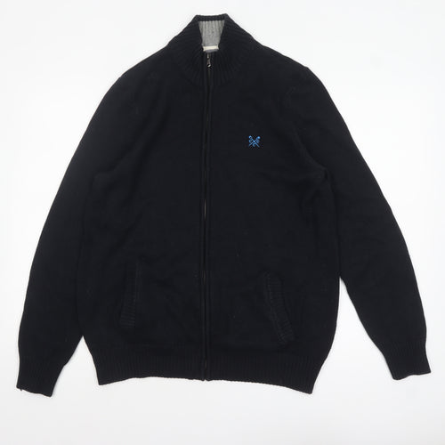 Crew Clothing Co. Men's Black Cotton Full Zip Jumper Medium