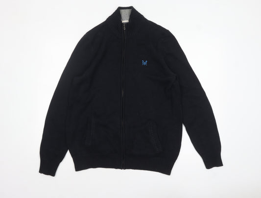 Crew Clothing Co. Men's Black Cotton Full Zip Jumper Medium