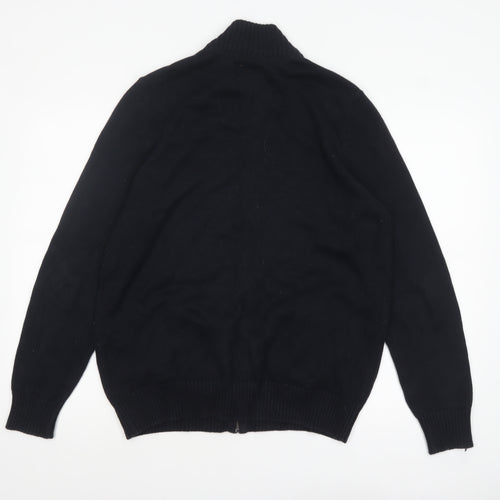 Crew Clothing Co. Men's Black Cotton Full Zip Jumper Medium