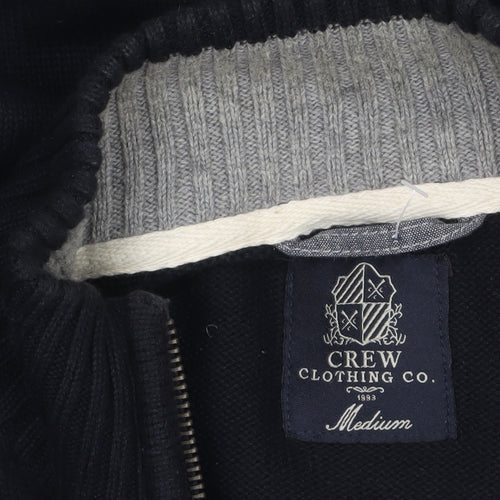 Crew Clothing Co. Men's Black Cotton Full Zip Jumper Medium