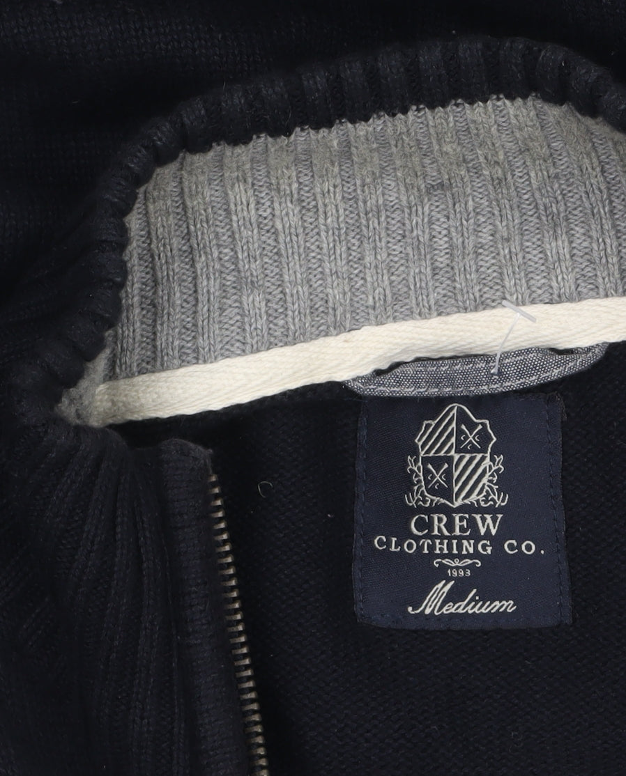 Crew Clothing Co. Men's Black Cotton Full Zip Jumper Medium