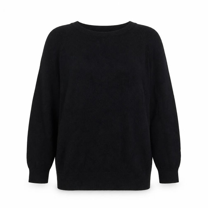 Mango Womens Black Cotton Crew Neck Pullover Jumper Size 12
