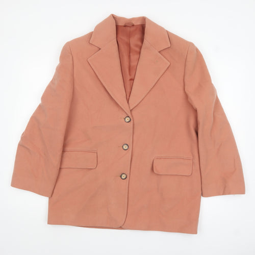 Next Womens Beige Wool Blend Blazer UK 14 Single-Breasted Jacket
