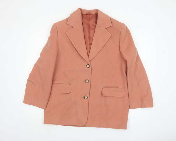 Next Womens Beige Wool Blend Blazer UK 14 Single-Breasted Jacket