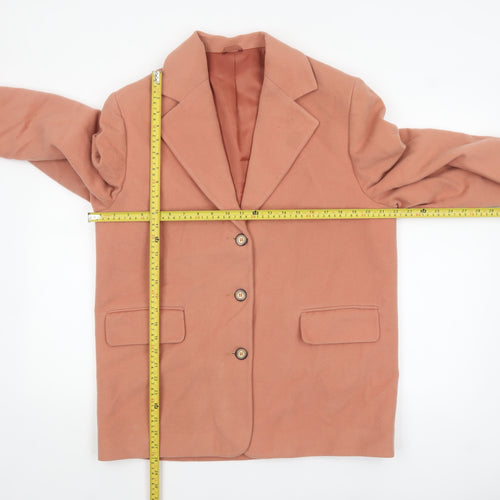 Next Womens Beige Wool Blend Blazer UK 14 Single-Breasted Jacket