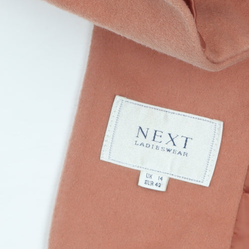 Next Womens Beige Wool Blend Blazer UK 14 Single-Breasted Jacket