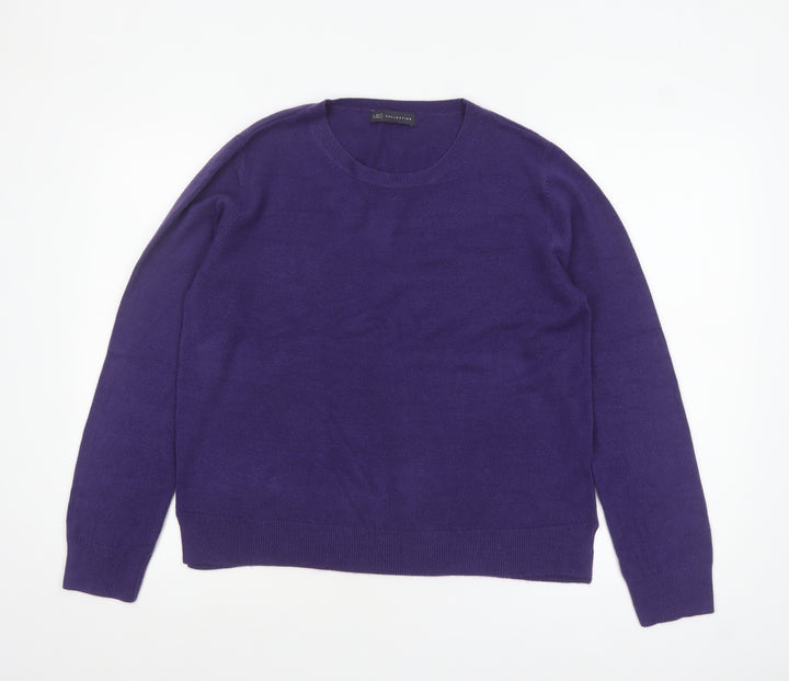 Marks and Spencer Women’s Purple Acrylic Crew Neck Jumper Size 16